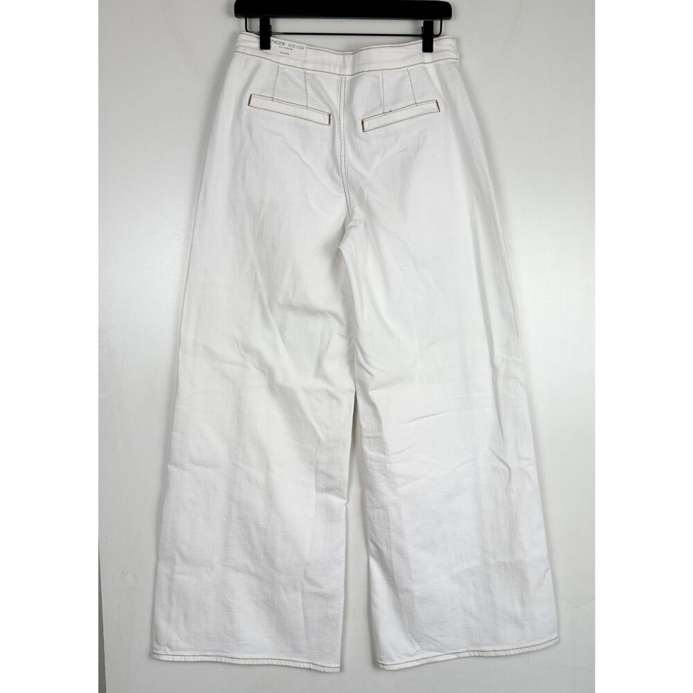 New Chico's Palazzo Wide Leg Jeans White High Rise - 0.5 (US 6) - Picture 3 of 10